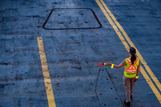 Image of a female road construction worker.