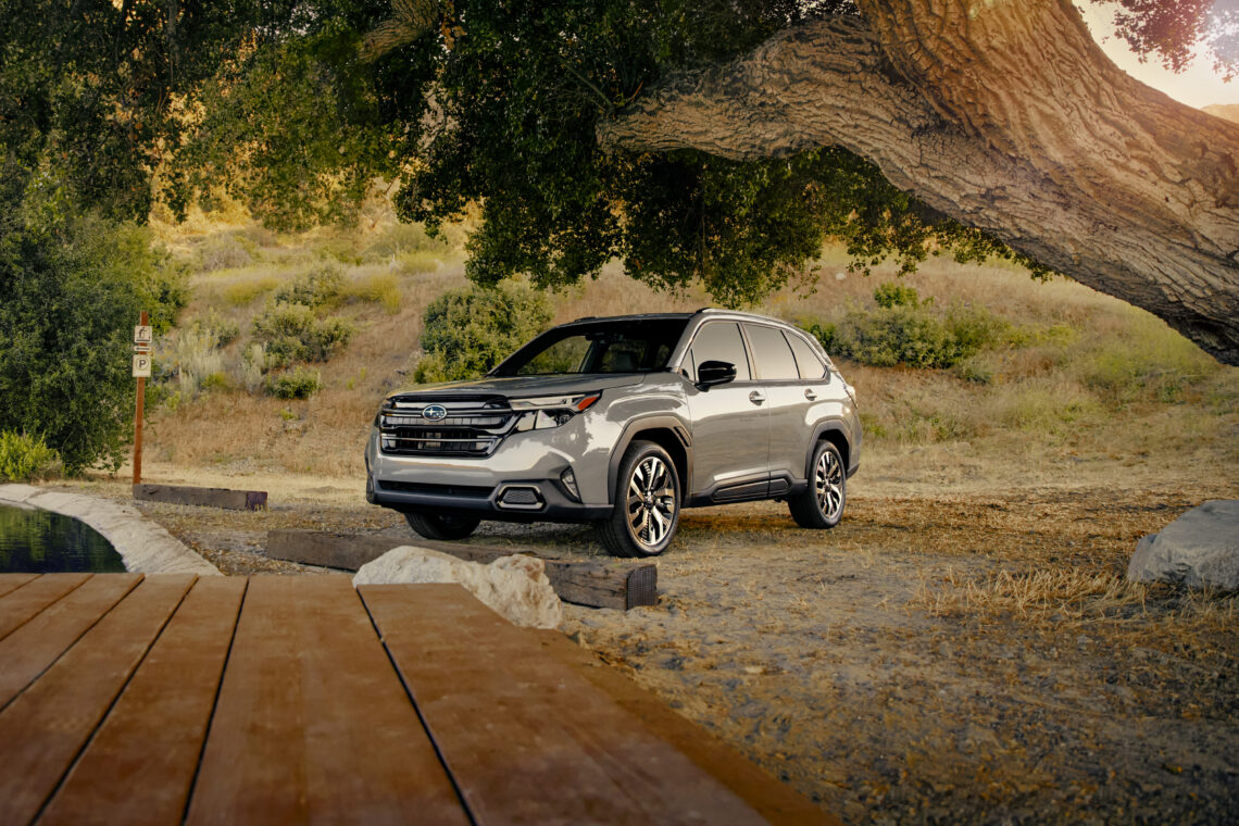 The 2026 Subaru Forester parked at a campsite